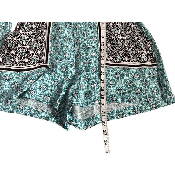 Ann Taylor Loft Romper Shorts Size Small Bell Sleeve Geometric Circle V-Neck - Picture 12 of 14